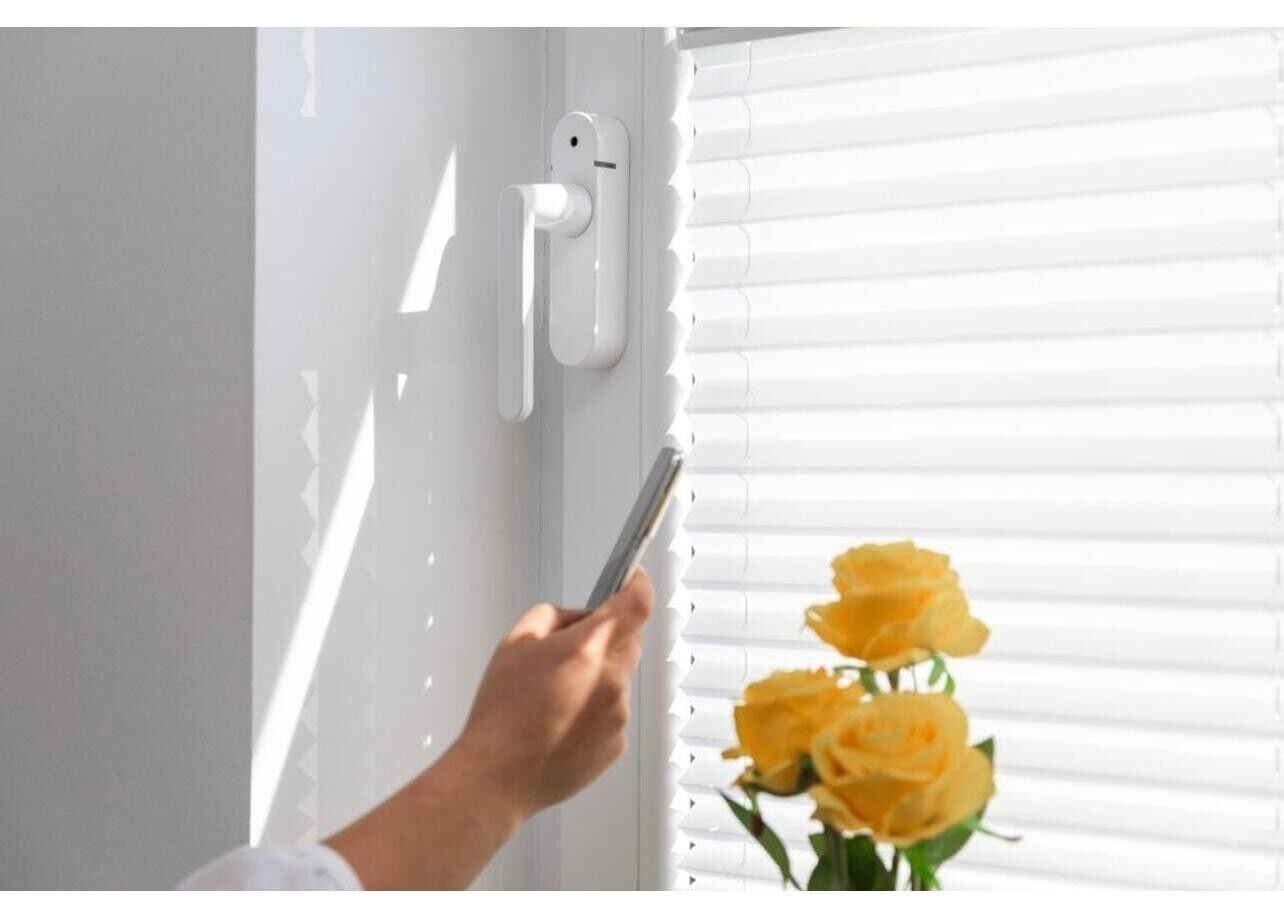 Funk Sicherheits Alarmgriff Fenstergriff *Silber* Einbruchsicherung Griff Schellenberg