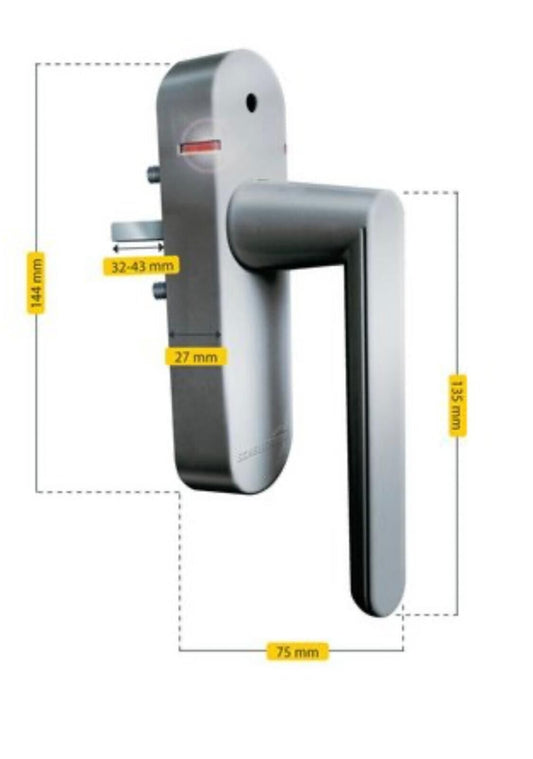 Funk Sicherheits Alarmgriff Fenstergriff *Silber* Einbruchsicherung Griff Schellenberg