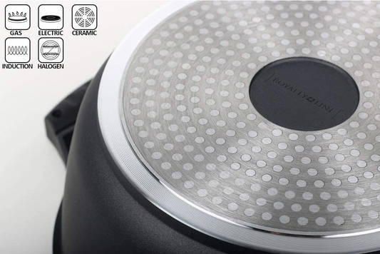 Kochtopf Aluguss Ø24cm Suppentopf Casserole Marmor Beschichtung Glasdeckel