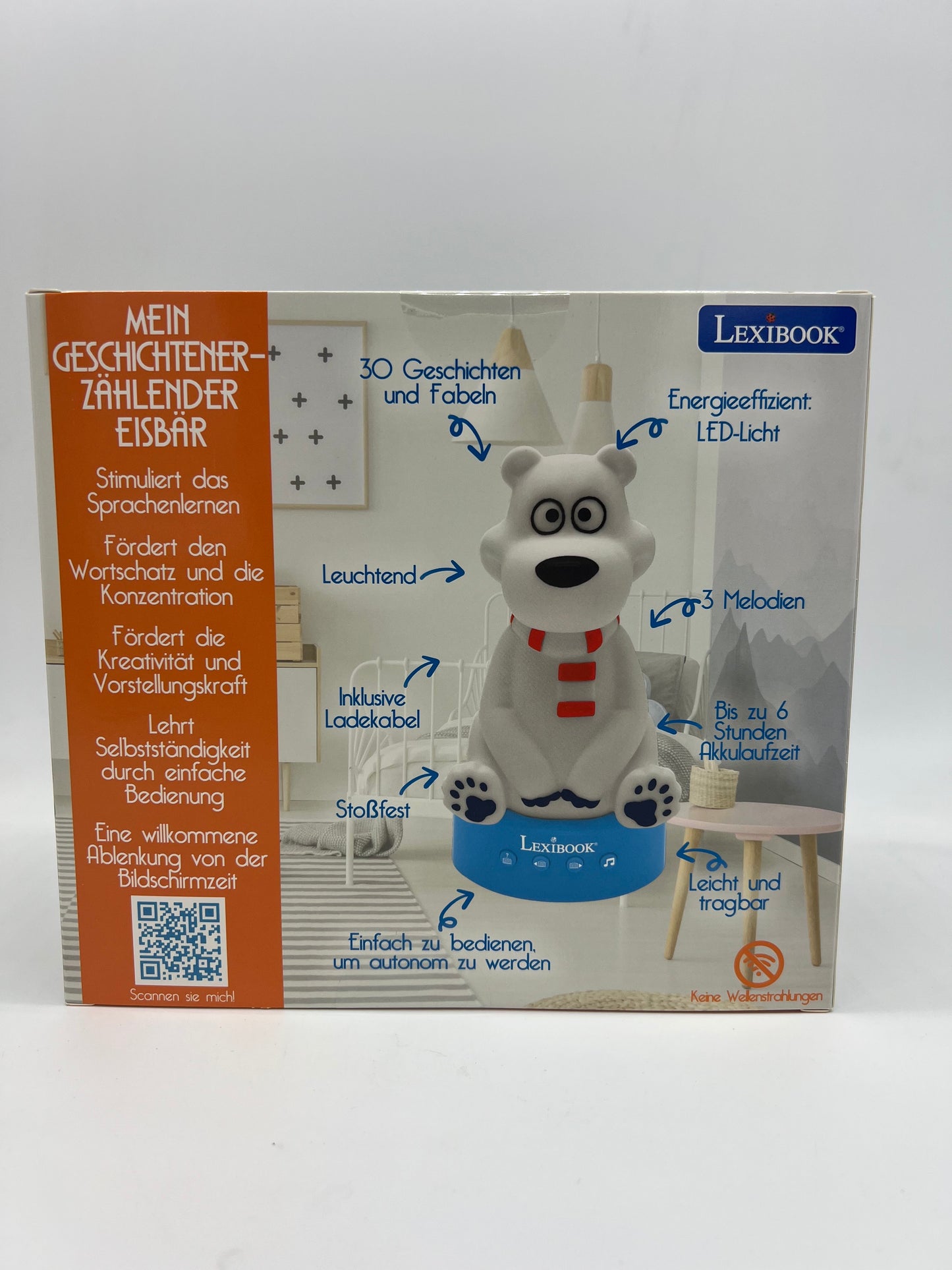 Lexibook Geschichtenerzählender EisBär Design-LED-Nachtlicht